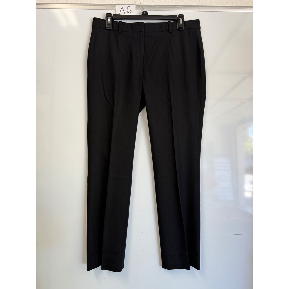 Loro Piana Stretch Wool Black Straight Leg Dress Pants Trousers Women Size 8